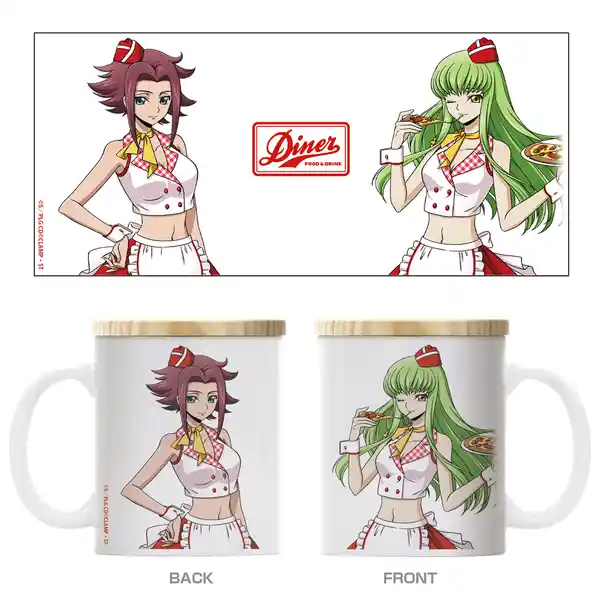 描き下ろし C.C.＆カレン フタ付きフルカラーマグカップ アメリカンダイナーVer.