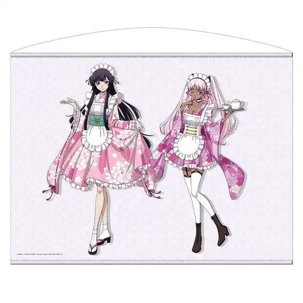 描き下ろし サクヤ＆キャサリン 100cmタペストリー 和風メイドVer.