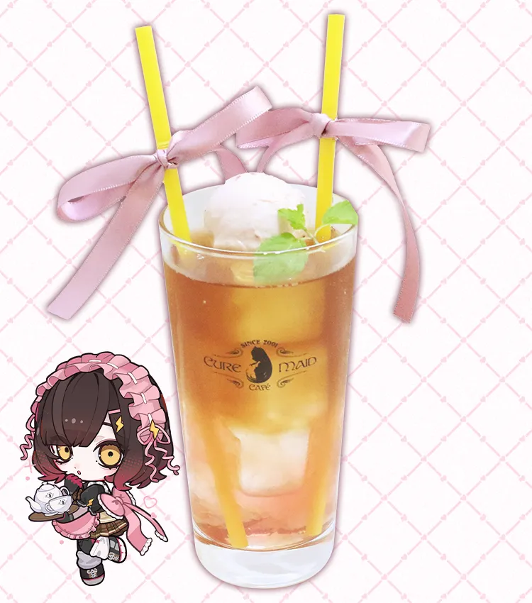 ロボ子さんの制服&エプロンピーチアイスティー