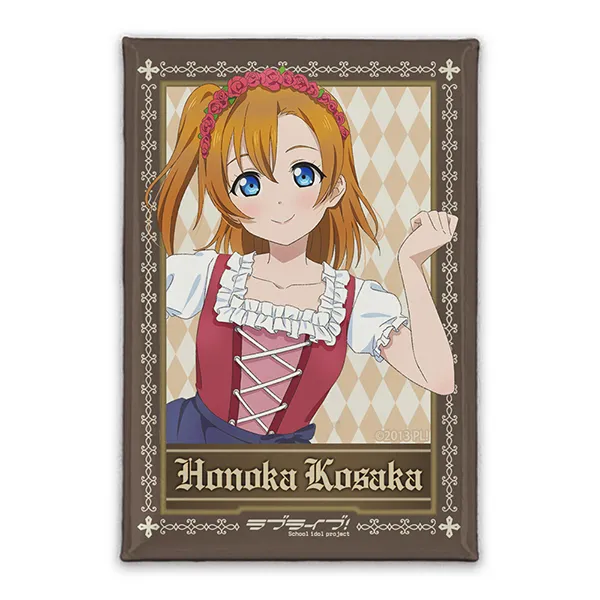 描き下ろし 高坂 穂乃果 スクエア缶バッジ ディアンドルVer.